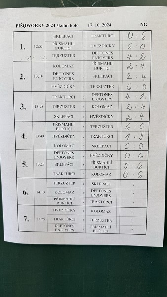 Školní kolo piškvorek 2024